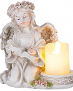 MagicHome Dekorácia na hrob Anjel s knihou LED