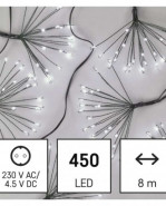 EMOS Sveteľné trsy 450 LED 8m studená biela