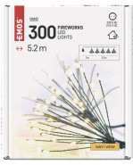 EMOS Reťaz sveteľné trsy 300 LED časovač  5,2m teplá biela