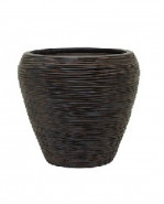 Capi nature vase tapering round rib I brown 31/28 cm
