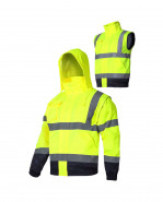 LAHTI PRO Zimná reflexná bunda s odnímateľnými rukávmi - žltá 40925 - 3XL