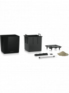 Kvetináč Lechuza Cube Premium All-in-One set čierny lesklý 50x50x50 cm