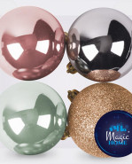 MagicHome Sada vianočných gúľ 4 ks mix farieb