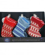 MagicHome Vianočná dekorácia ponožka, červená, modrá