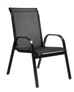MIRPOL Záhradná stolička ARKADIA, čierna
