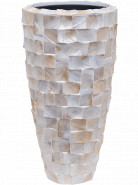 Mušľový kvetináč Oceana Pearl Partner biely (s vnútrom) 35x70 cm