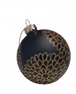 EUROFIRANY Ozdoba vianočná guľa čierna so zlatým 4ks/bal