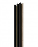 STEGU Drevená lamela Linea SLIM 3 čierna dubový podklad