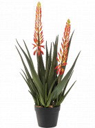 Umelá rastlina Aloe s kvetmi oranžová 80 cm