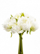Bouquet Peony White umelá kytica biela 8 kvetov 24 cm