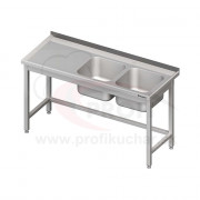 Umývací stôl s dvojdrezom - bez police 1800x600x850mm