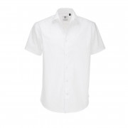 Pánska čašnícka košeľa B&C krátky rukáv - biela -POSLEDNÝ KUS