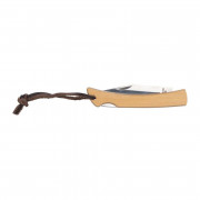 Vreckový nôž s bambusovým povrchom a pútkom na zav