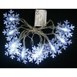 MagicHome Vianočná svetelná reťaz SnowFlake, 10 LED, 0,9 m, studená biela