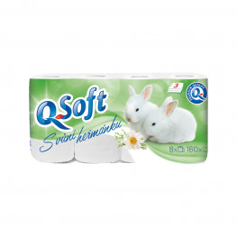 Q-Soft toaletný papier s vôňou harmančeka 3-vrstvový 8 ks