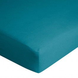 EUROFIRANY Plachta na posteľ s napínacou gumou Jersey 140x200+25cm tyrkysová