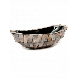 Shell Boat Mother of pearl brown 46x20x13 cm