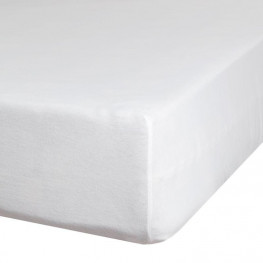 EUROFIRANY Plachta na posteľ s napínacou gumou Jersey 90x200+25cm biela