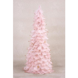 Dekorácia MagicHome Vianoce, Stromček z páperia, ružový, 22x46 cm