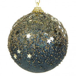 EUROFIRANY Ozdoba vianočná guľa granátová s hviezdičkami 10cm