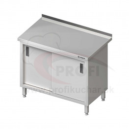 Pracovný stôl krytovaný STALGAST® 1500x600mm, posuvné dvere