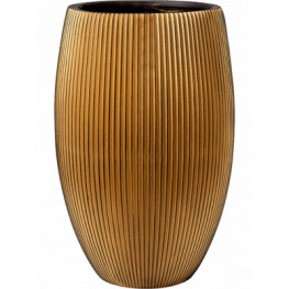 Kvetináč Capi Nature Groove Vase elegant deluxe čierny/zlatý 50x73 cm