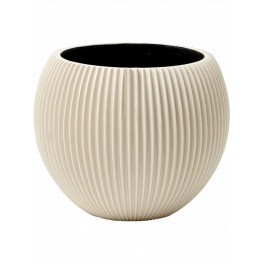 Kvetináč Capi Nature Groove special vase ball béžový 13x10 cm
