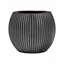 Kvetináč Capi Nature Groove Vase Ball čierny 21x19 cm