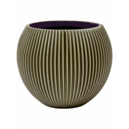 Kvetináč Capi Nature Groove Special Vase Ball zelený 29x26 cm