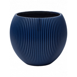 Kvetináč Capi Nature Groove special vase ball modrý 12x10 cm