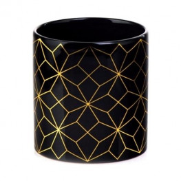 Kvetináč Cylinder čierno/zlatý 13x13 cm