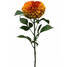 Umelý kvet dahlia pompon oranžová 74 cm