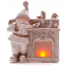 MAGICHOME Dekorácia Santa pri krbe LED keramika