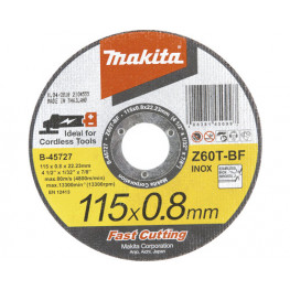 Makita Tenký rezný kotúč Univerzálny na železo 115×0,8×22mm B-45727