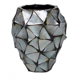Shell Coast Orchid Planter Mother of pearl silver-blue 17x24 cm