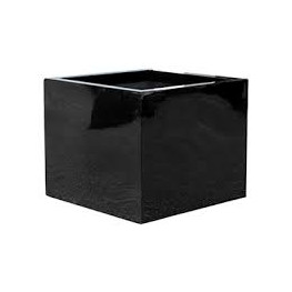 Fiberstone glossy black FLEUR 25x25x25cm
