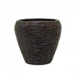 Capi nature vase tapering round rib I brown 31/28 cm