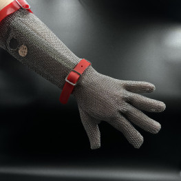 Ochranná rukavice proti pořezu IVO dlouhá - nerezová s řemínkem 17323