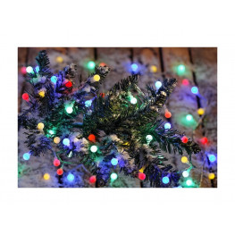 MagicHome Vianočná svetelná reťaz Cherry Balls, 100 LED, 9,9 m, viacfarebná