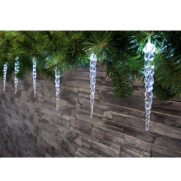 MagicHome Vianočná svetelná reťaz Icicle 12 cencúľov 12 LED 2,2 m, studená biela