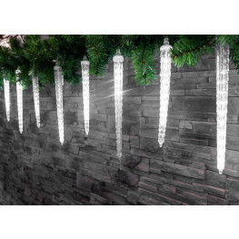 MagicHome Vianočná svetelná reťaz Icicle 16 cencúľov 352 LED 4,5 m studená biela