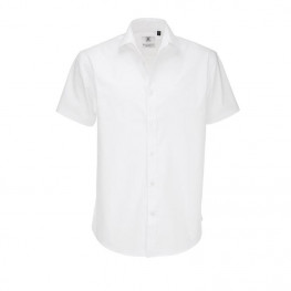 Pánska čašnícka košeľa B&C krátky rukáv - biela -POSLEDNÝ KUS