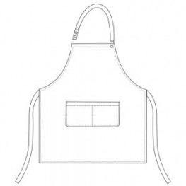 Kuchařská zástěra ke krku EGOchef s kapsou DÁMSKÁ - Jeans 70x70 cm