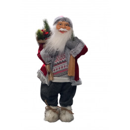 MagicHome Santa s lyžami a drevom 152 cm