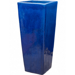 Keramický kvetináč Plain Blue Kubis modrý 36x36x90 cm
