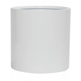 Kvetináč Fiberstone glossy white puk S 15x15 cm