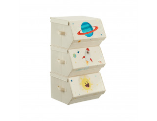 Detské stohovateľné boxy na hračky RLB700M01 (3 ks)