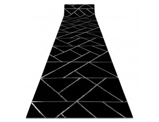 Behúň EMERALD exkluzívny 7543 glamour, styl geometrický čierny / strieborný
