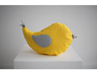 Dekoračný vankúšik vtáčik žltý