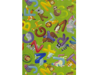 Detský koberec Alfabet 12 zelený